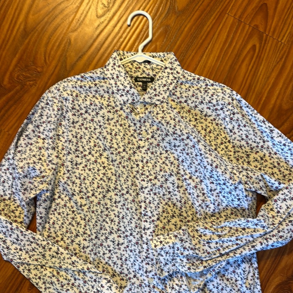 Express Roses Pattern Extra Slim dress shirt